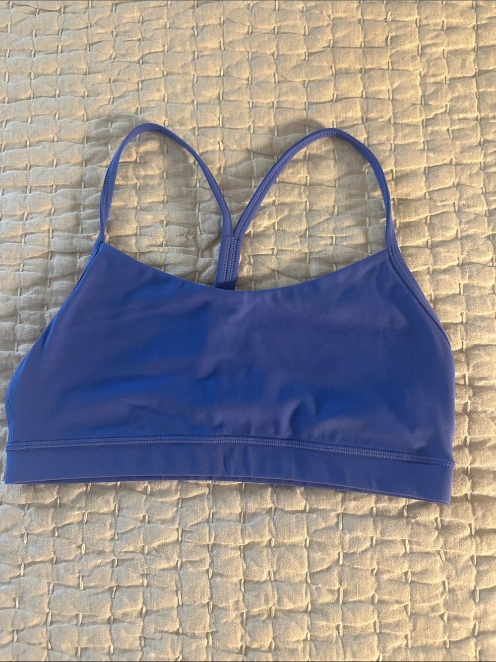 Light Support Strappy Sports Bra in True Blue